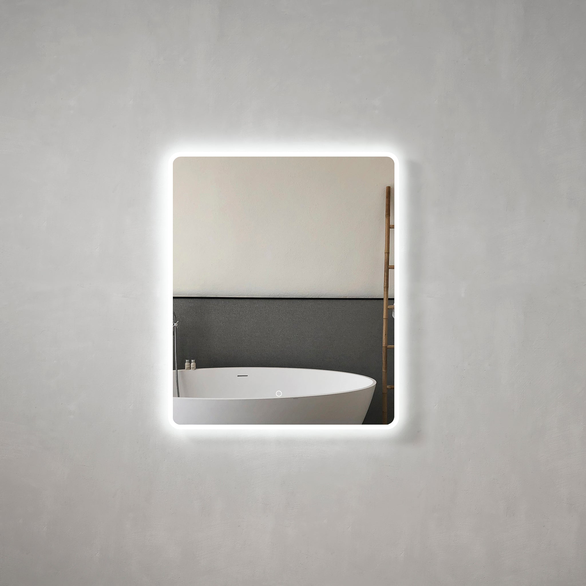 Retti Rectangular LED Mirror with Frosted Glass Border and Demister | 25 sizes from 400mm to 2000mm |