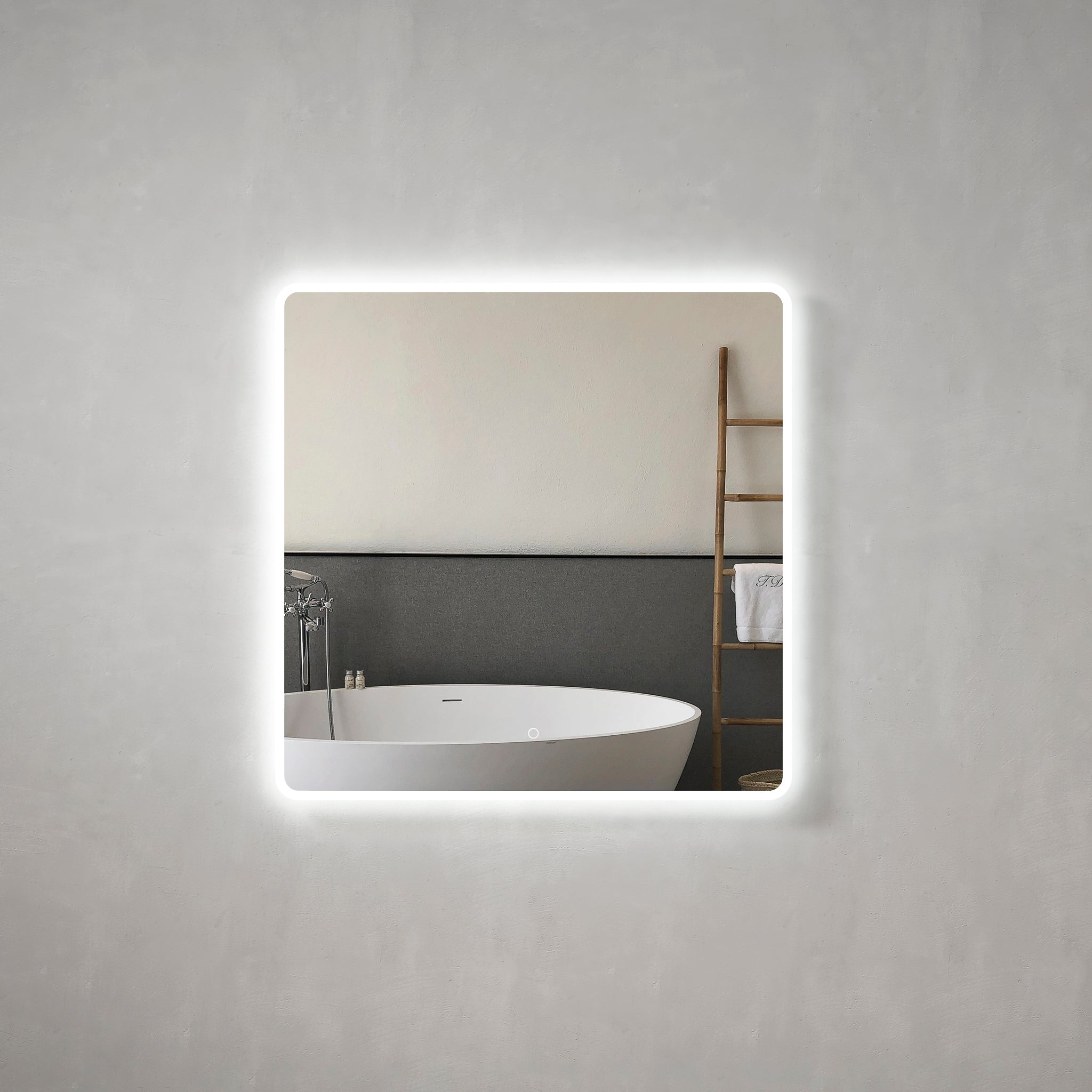 Retti Rectangular LED Mirror with Frosted Glass Border and Demister | 25 sizes from 400mm to 2000mm |