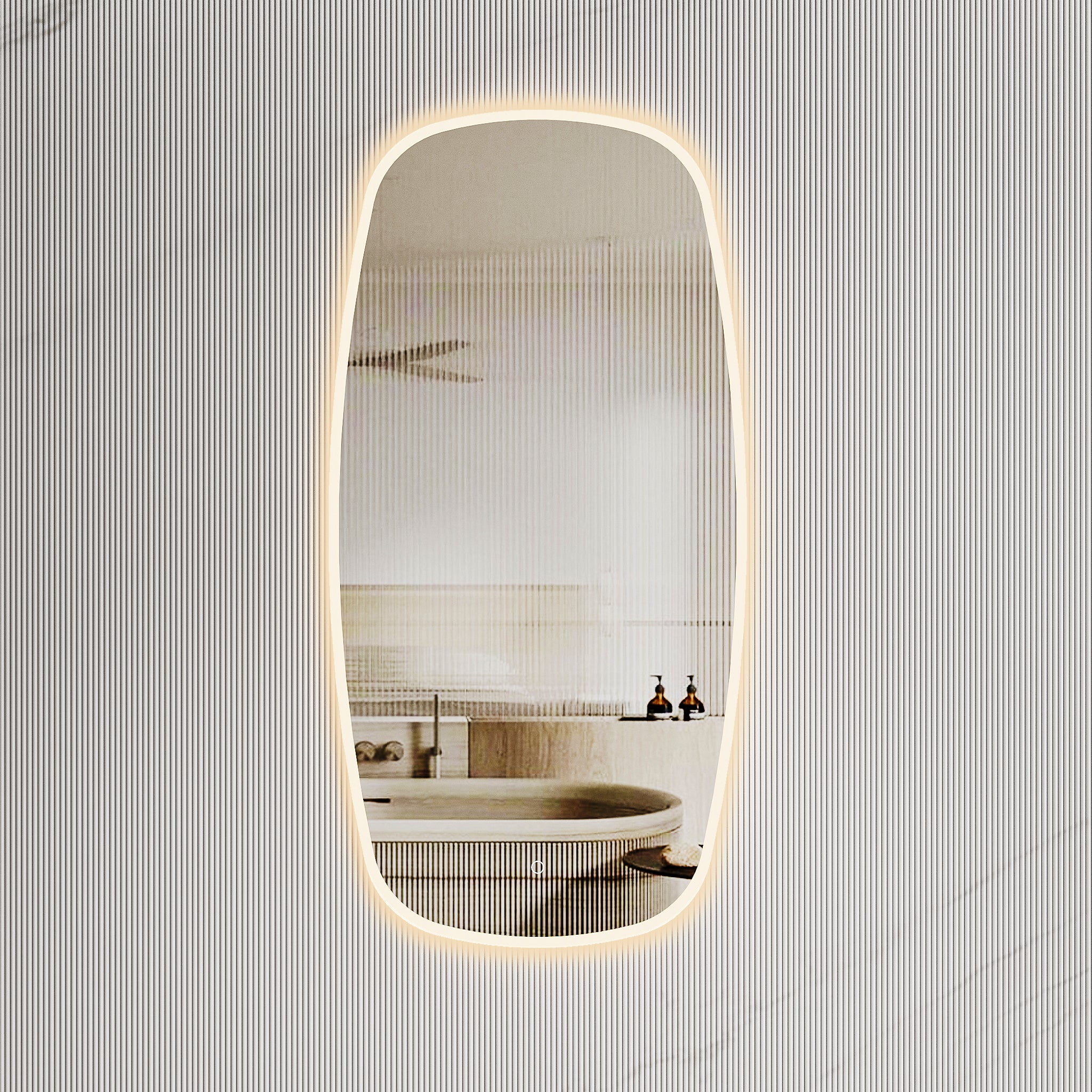 Riri Oblong LED Mirror with Frosted Glass Border and Demister | 9 sizes available, from 400mm to 1500mm |