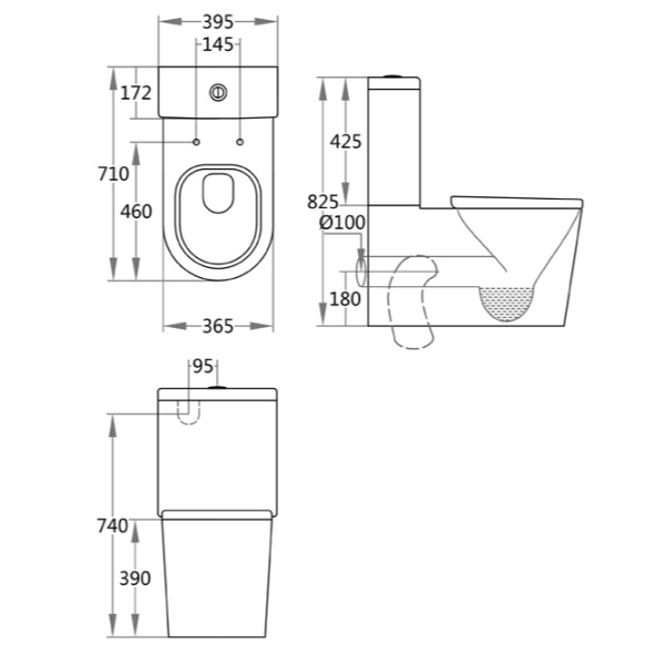 Tiffalo Rimless Back to Wall Toilet Suite | Gloss White |