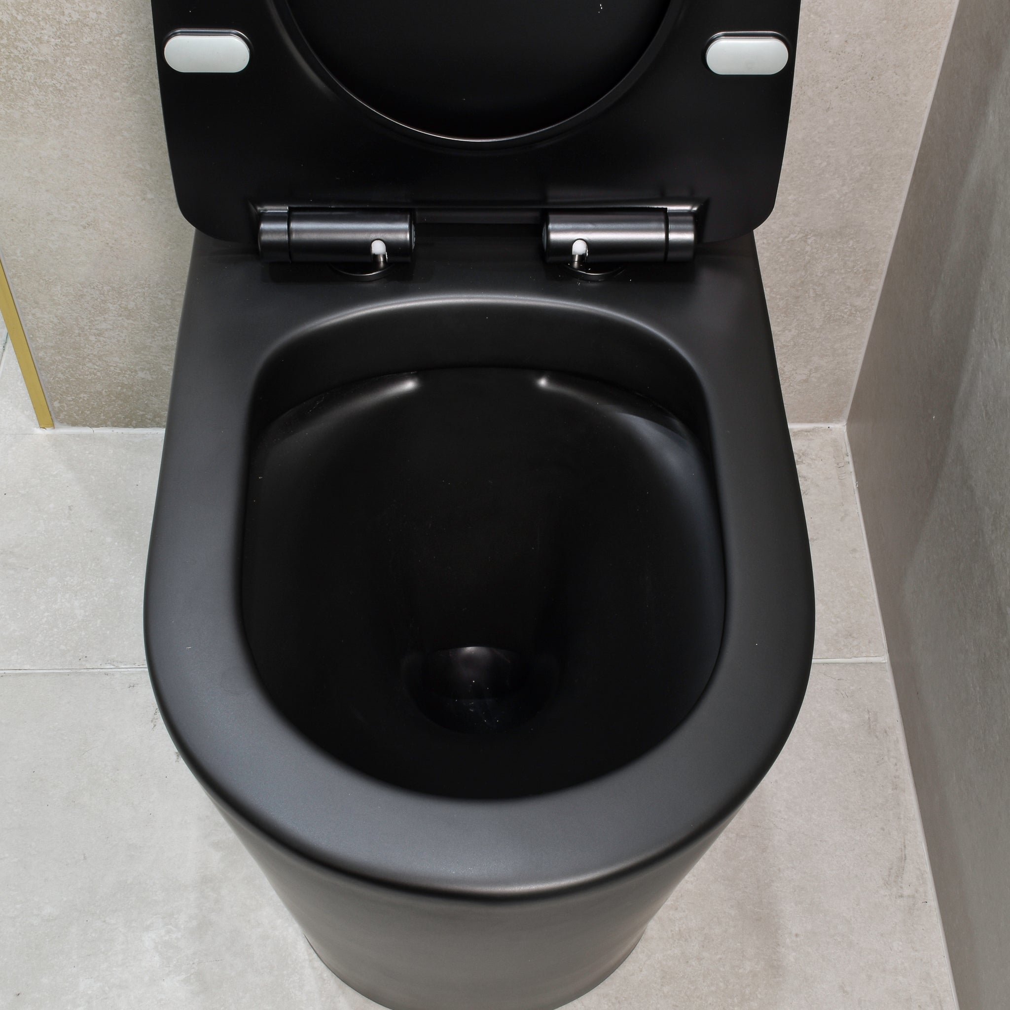 Tiffalo Rimless Back to Wall Toilet Suite | Matte Black |