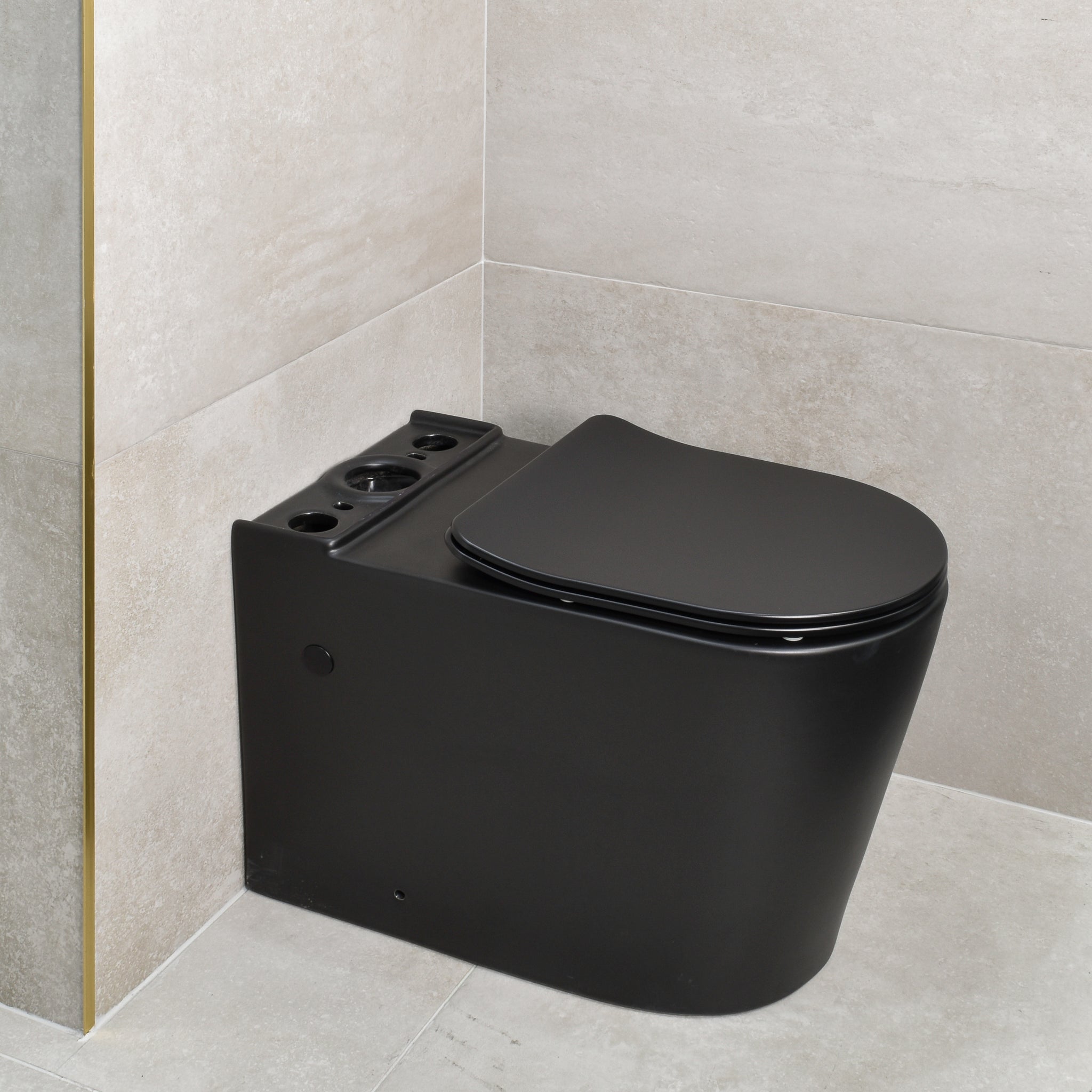 Tiffalo Rimless Back to Wall Toilet Suite | Matte Black |