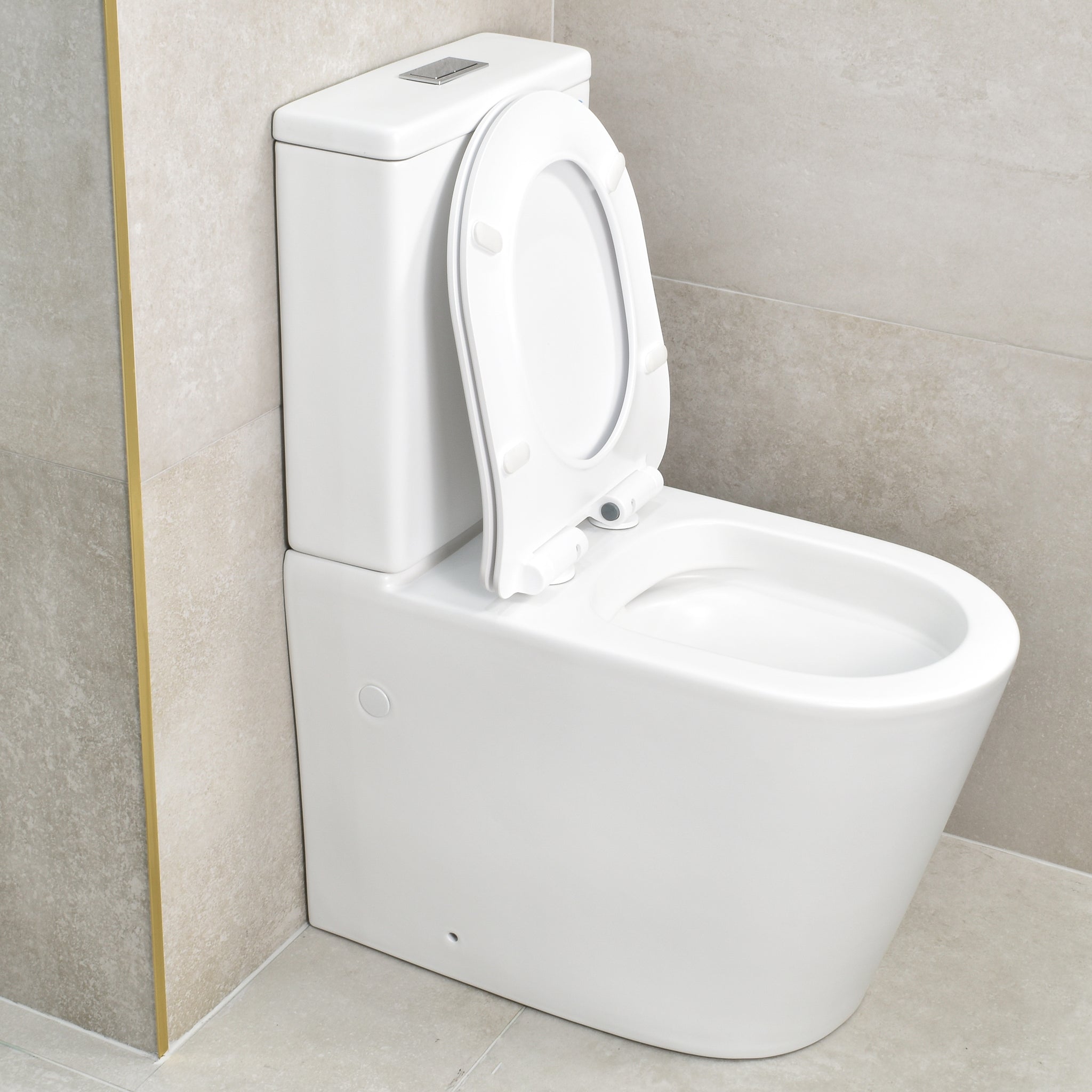 Tiffalo Rimless Back to Wall Toilet Suite | Matte White |