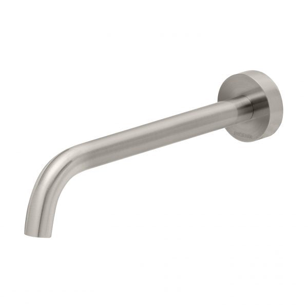 Phoenix Vivid Slimline Basin/ Bath Wall Outlet 230mm Curved | Brushed Nickel |