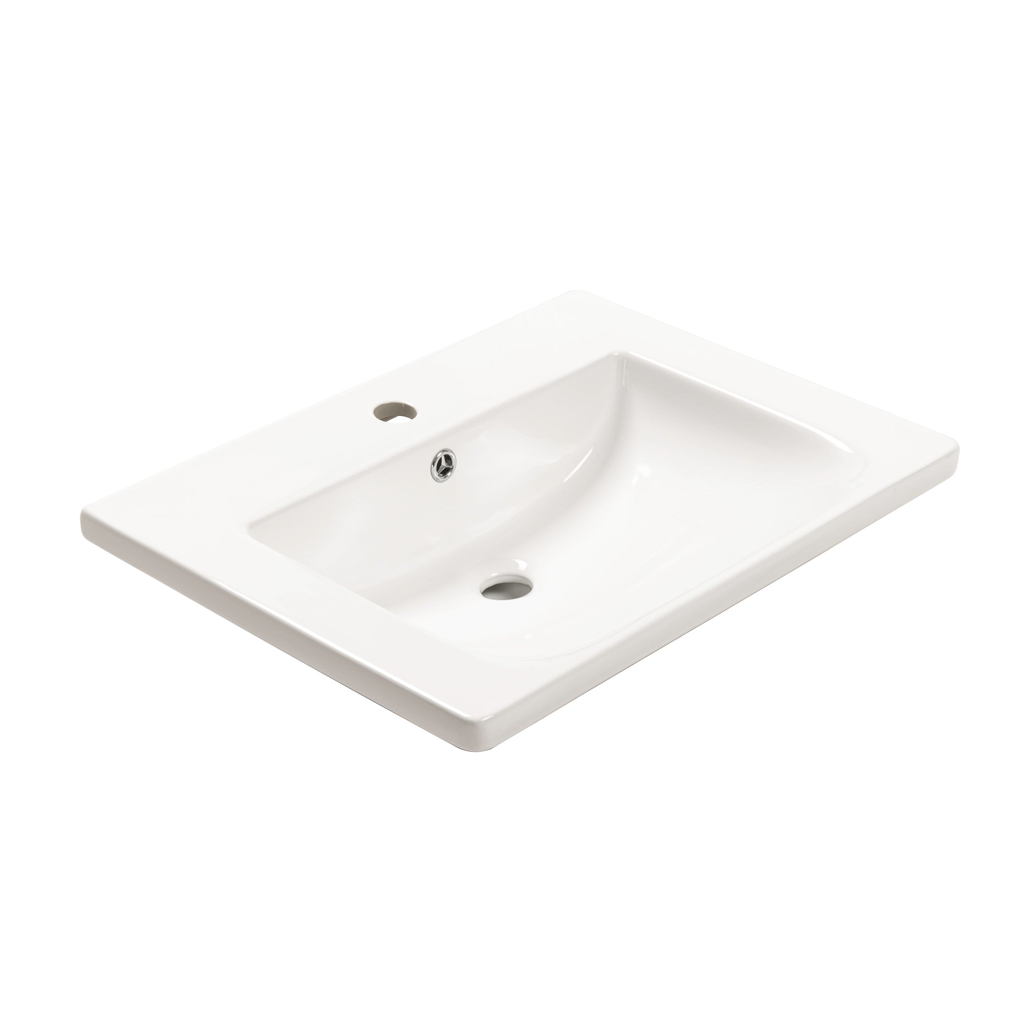 Kaku 600mm Vanity Top with 1 Tap Hole, Gloss White