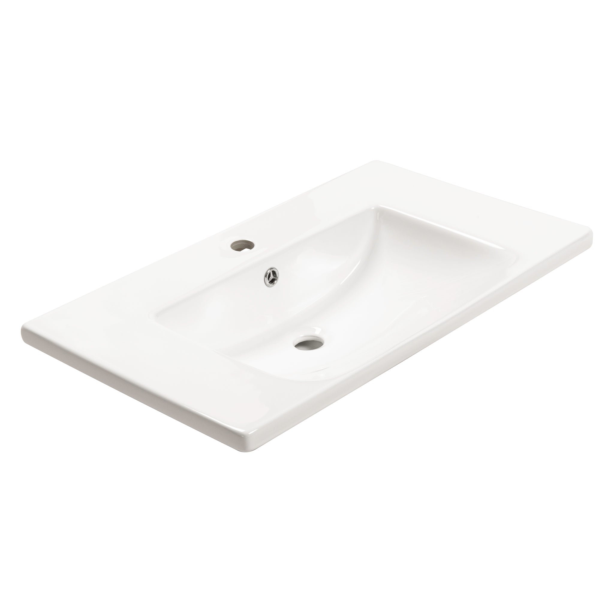 Kaku 750mm Vanity Top with 1 Tap Hole, Gloss White