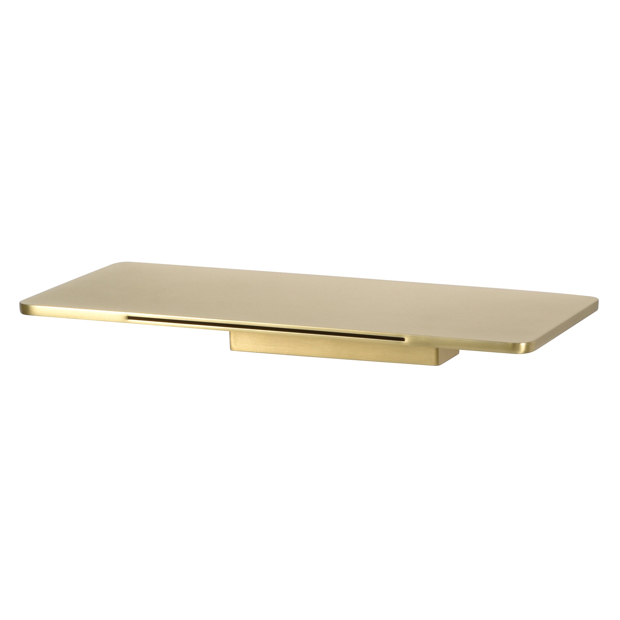 Cascada Shelf Waterfall Bath Spout, Brushed Brass Gold