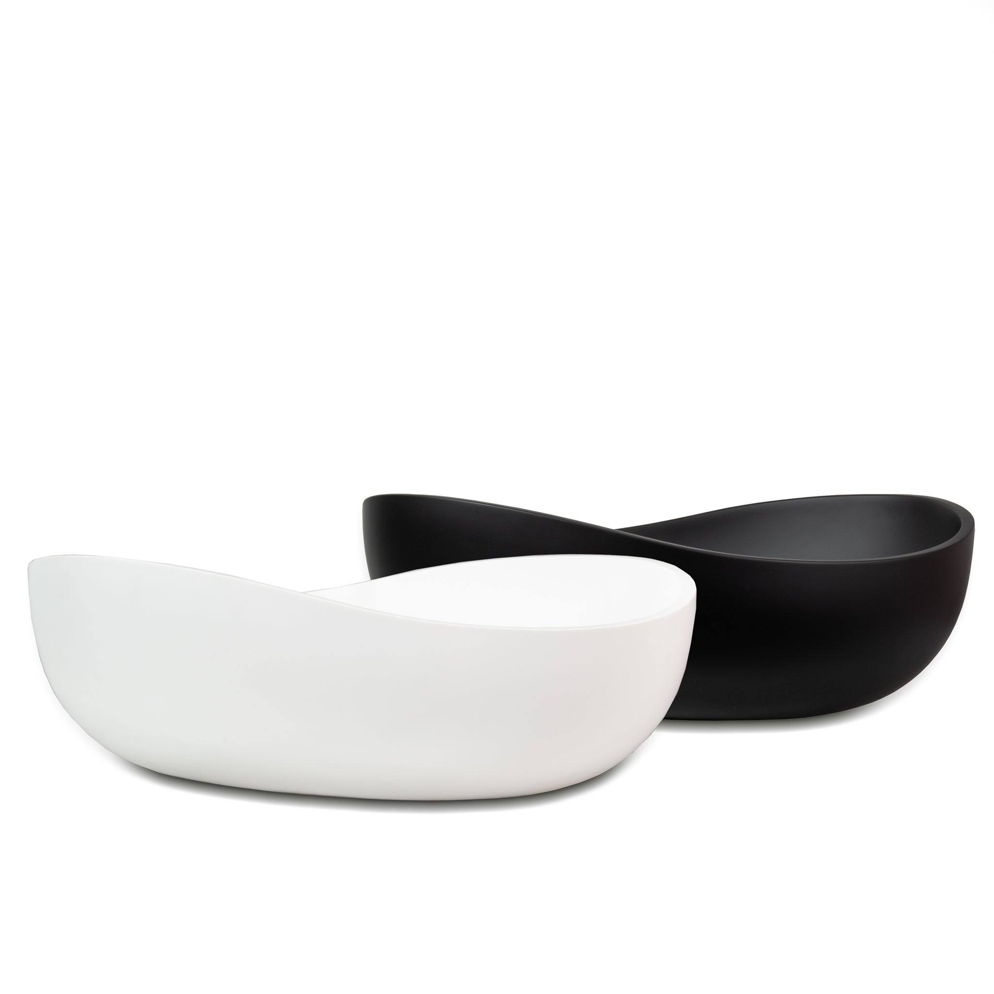 Wave Oval 600mm Artificial Stone Above-Counter Basin, Matte Black