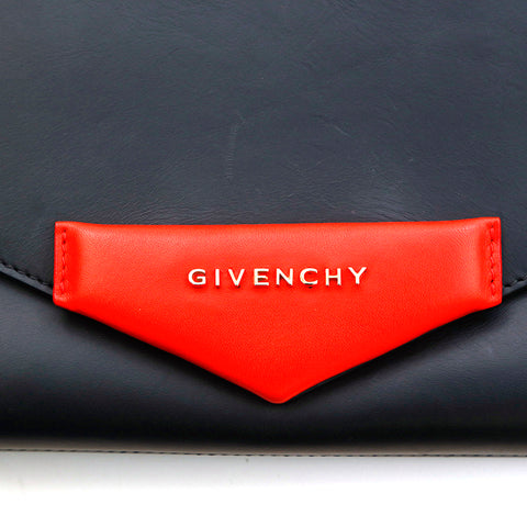 ジバンシィ GIVENCHY バイカラー レザー クラッチバッグ ブラック