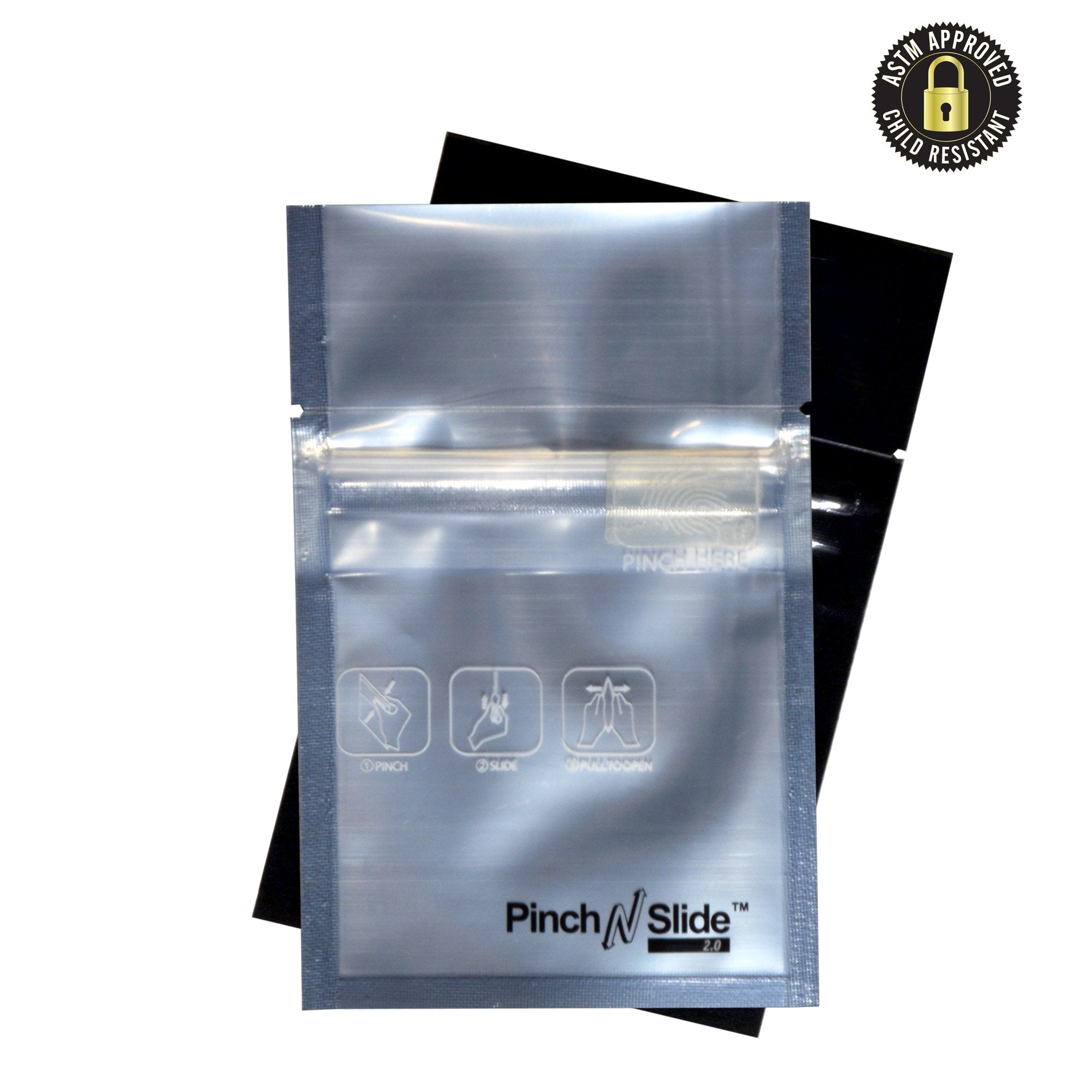 Pinch N Slide Child Resistant Mylar Bags Black 12 x 9 250 Count