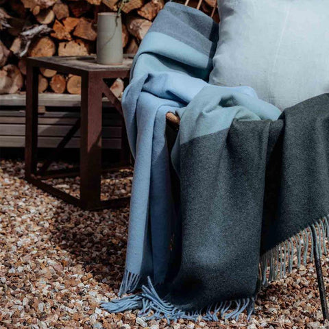 Roxburgh Wool Throw in Ivy Grey from Weave Home, New Zealand