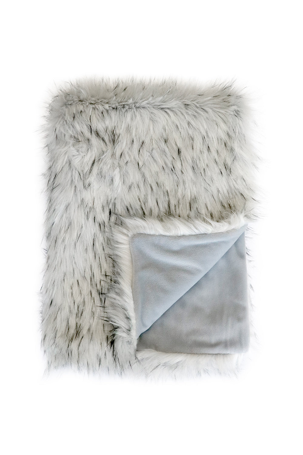 Luxury imitation faux fur throw in Alpine Coyote