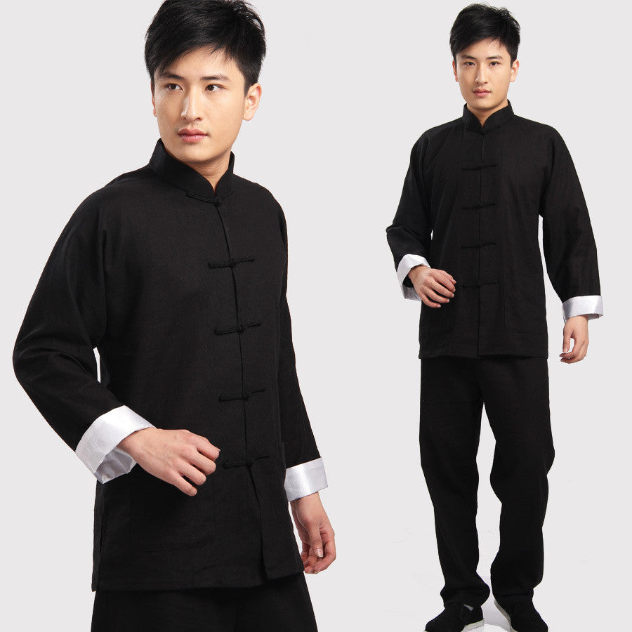 1/6 Bruce Lee Chinese Kung Fu White Long Sleeve Kung Fu Tang Suit ...