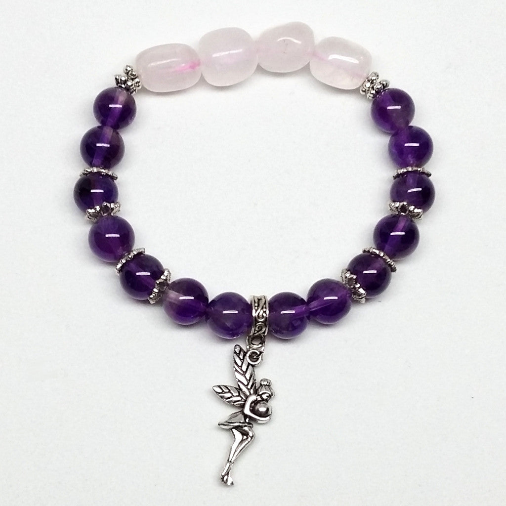 Rose Quartz and Amethyst Stone Bracelet – Hua Design