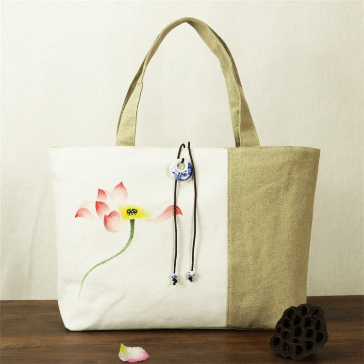 hand painted tote bag