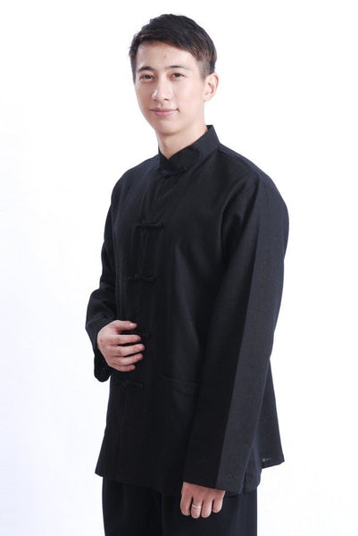 Plain Cotton Kung Fu Shirt (Black) – Hua Design