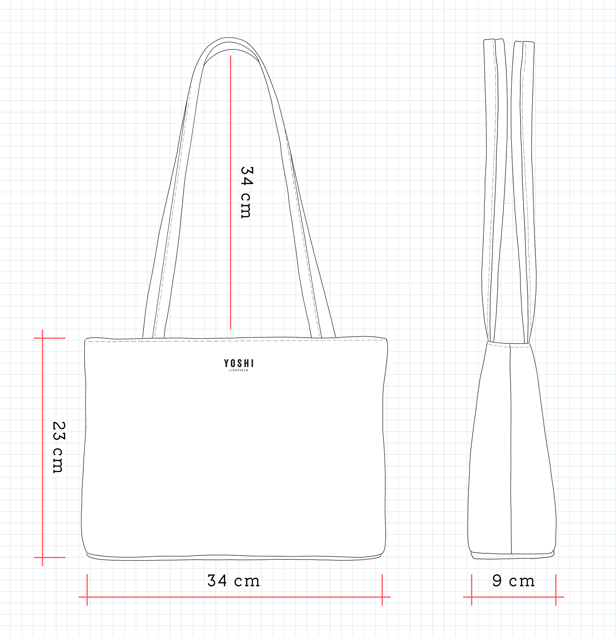 YB98 Leather Shoulder Bag Dimensions