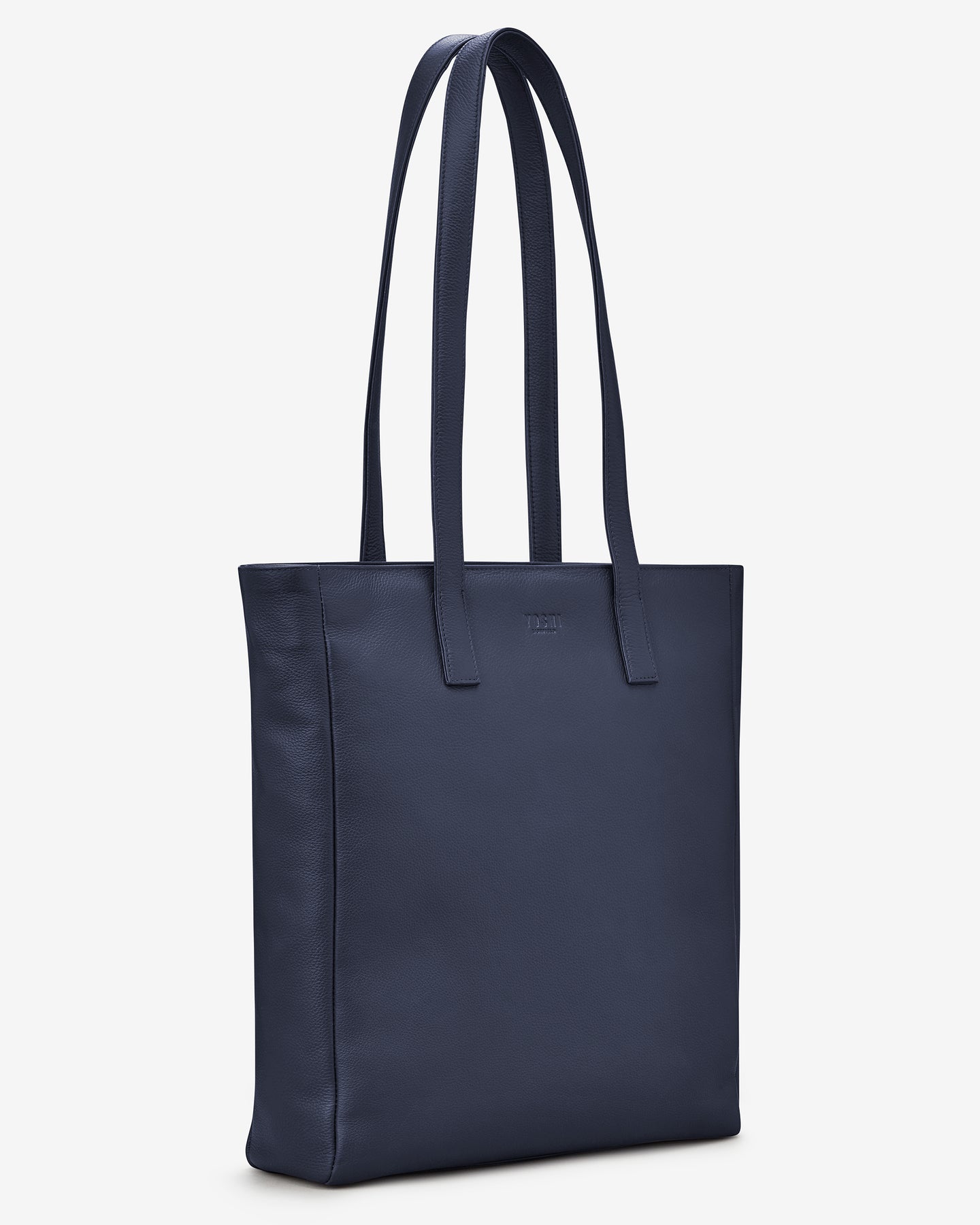 navy leather shoulder bag