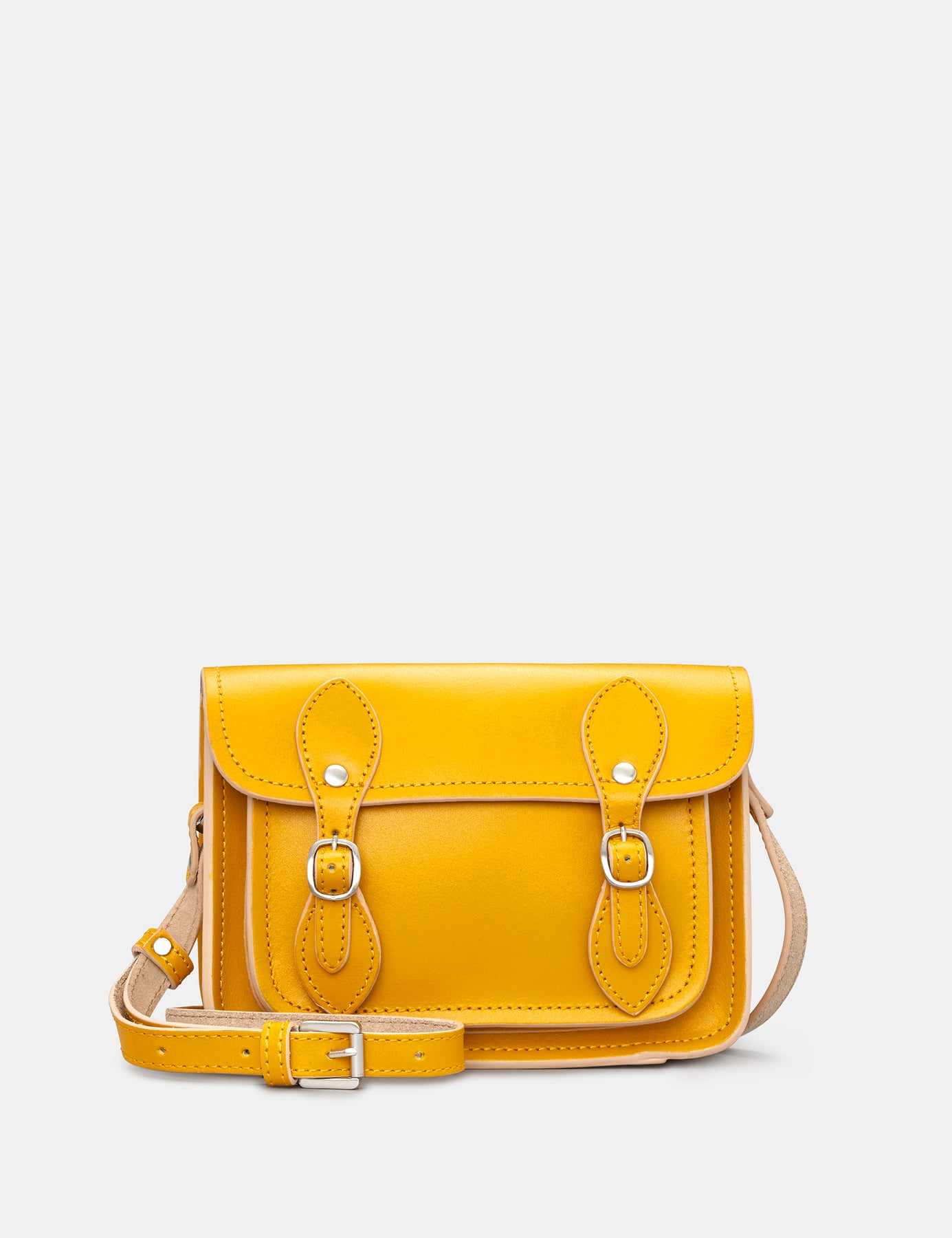 mustard yellow leather handbag