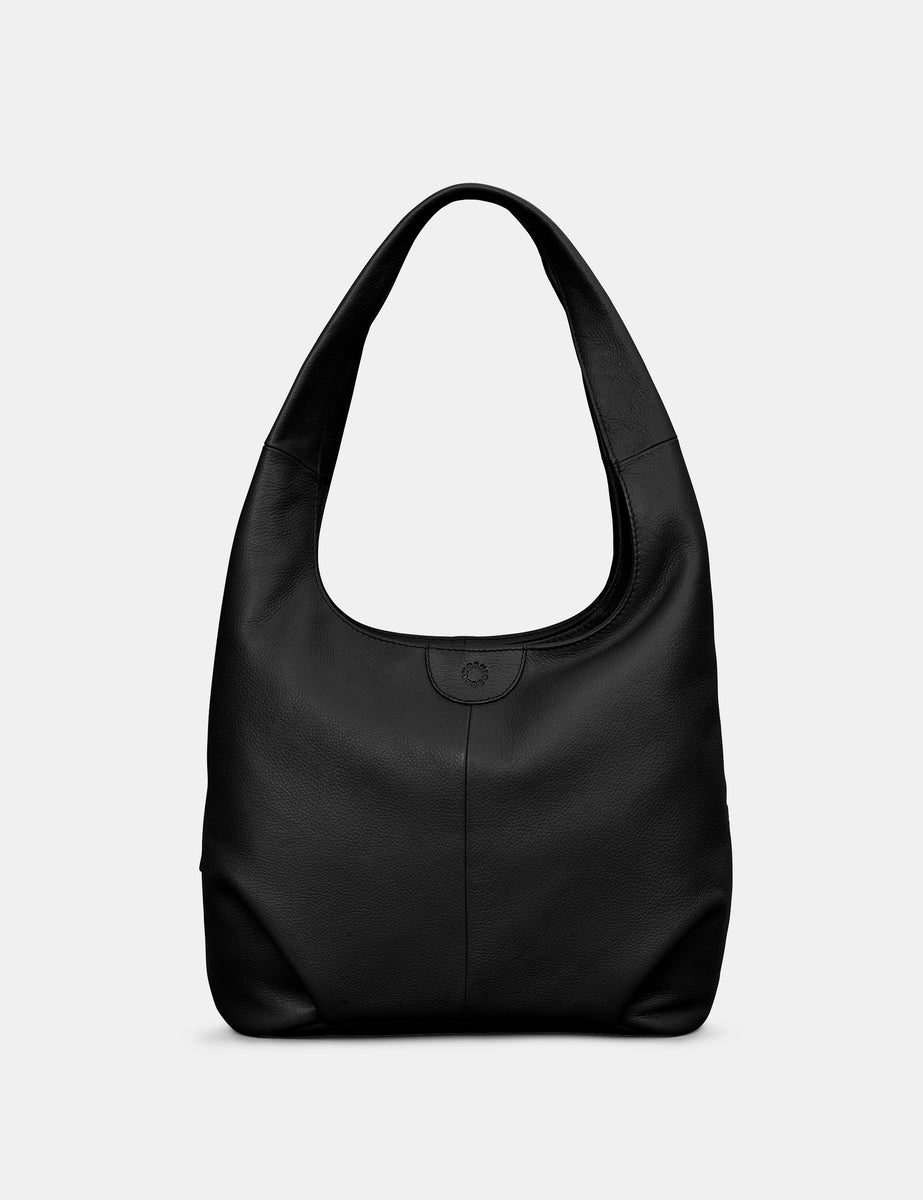 Meehan Black Leather Slouch Shoulder Bag | Handbag by Yoshi