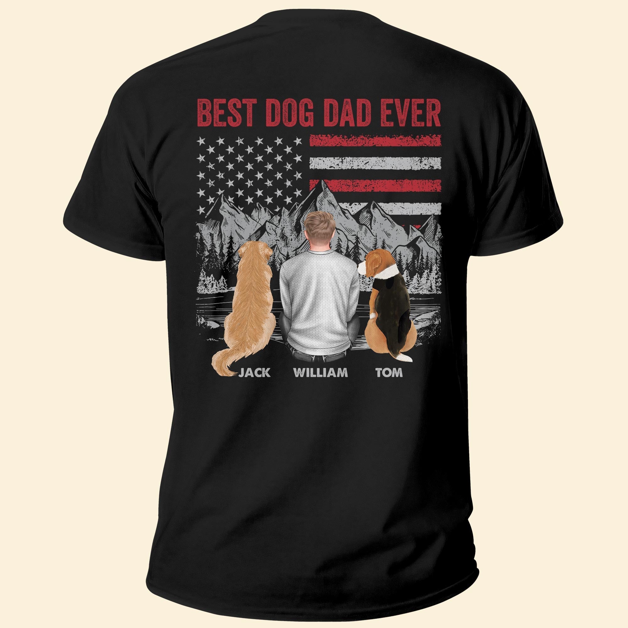 Best Dog Dad Ever American Flag T-Shirt, Gift for Best Father