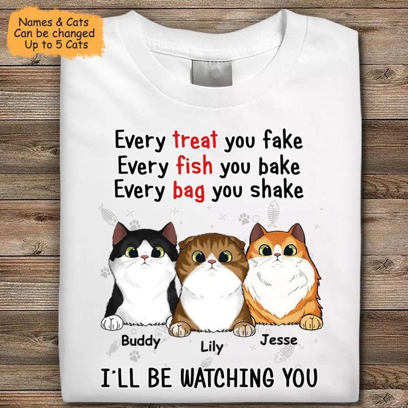 I'll Be Watching You Cat Mom Personalized Shirt