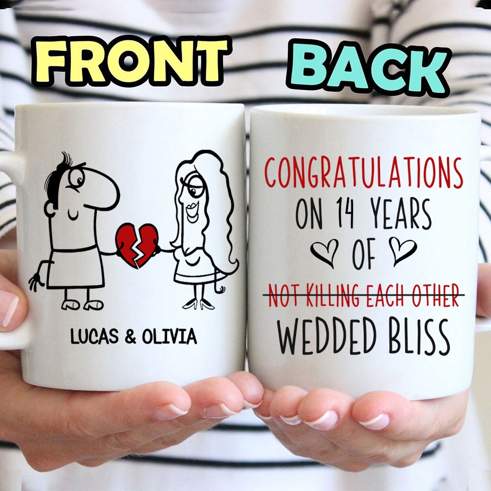 Congratulations On 14 Years Of Wedded Bliss Mug, Gift For Couple