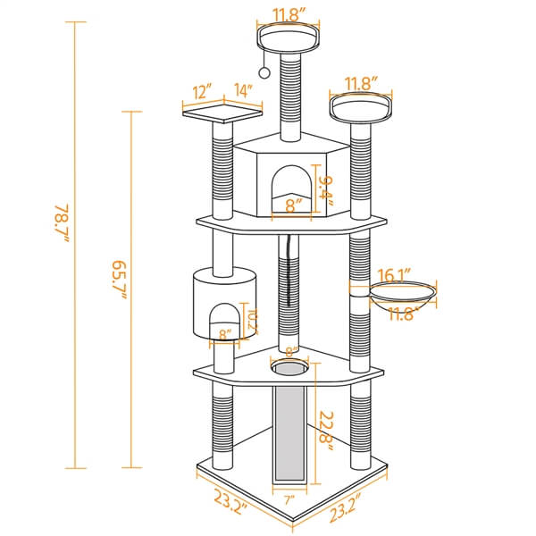  79-inch Multi-Level Cat Tree