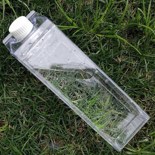 Plain Milk Carton Water Bottle Clear Bobastrawstore