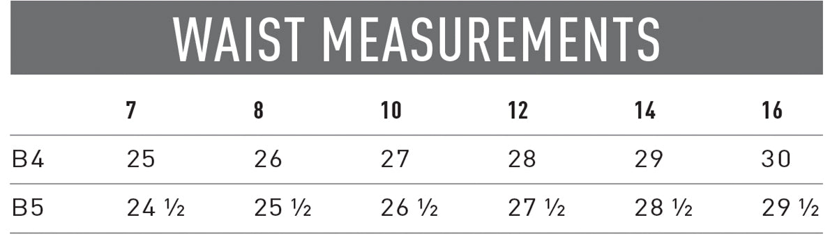 Boys Ariat Denim Size Chart