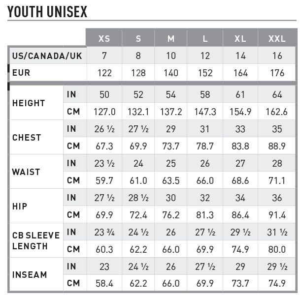 Ariat Kids Apparel Size Chart