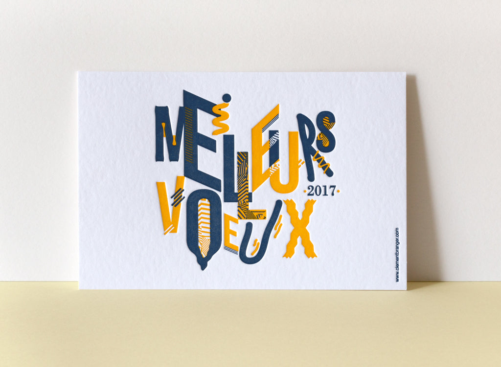 carte de voeux letterpress