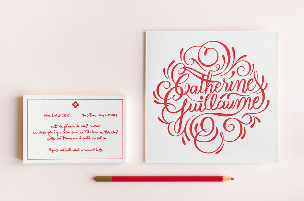 Faire-part de mariage letterpress de paris