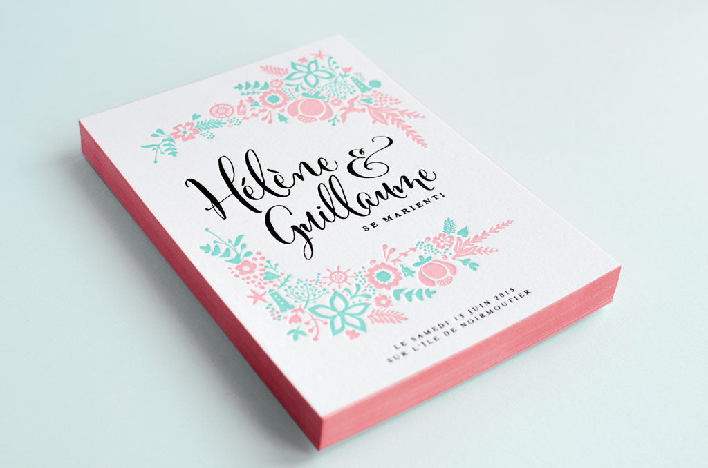 Faire-part de mariage letterpress