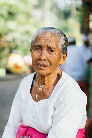 Smiling Balinese Woman at Worship