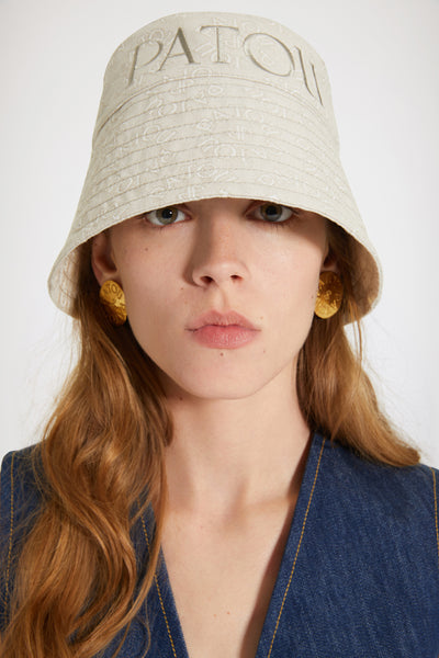 Patou bucket hat in organic cotton jacquard - Medallion - S