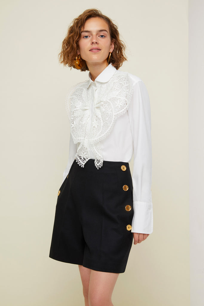 Patou | Lace bib shirt