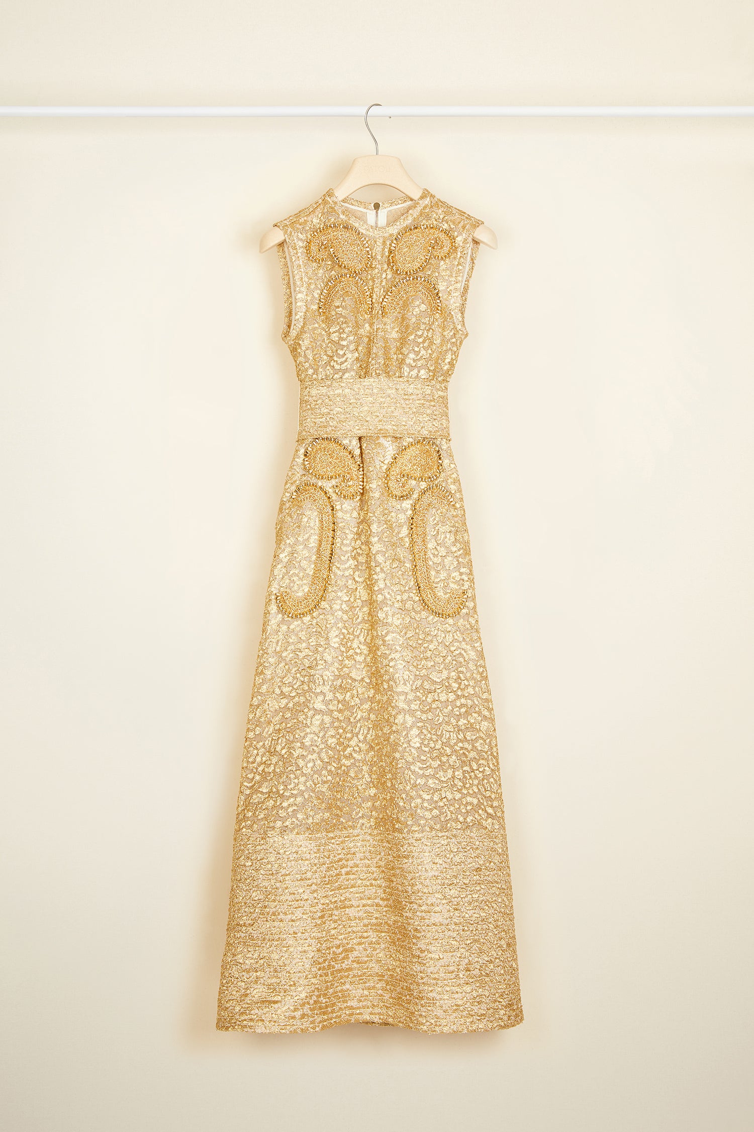 Patou - Gold lace dress with embroidery