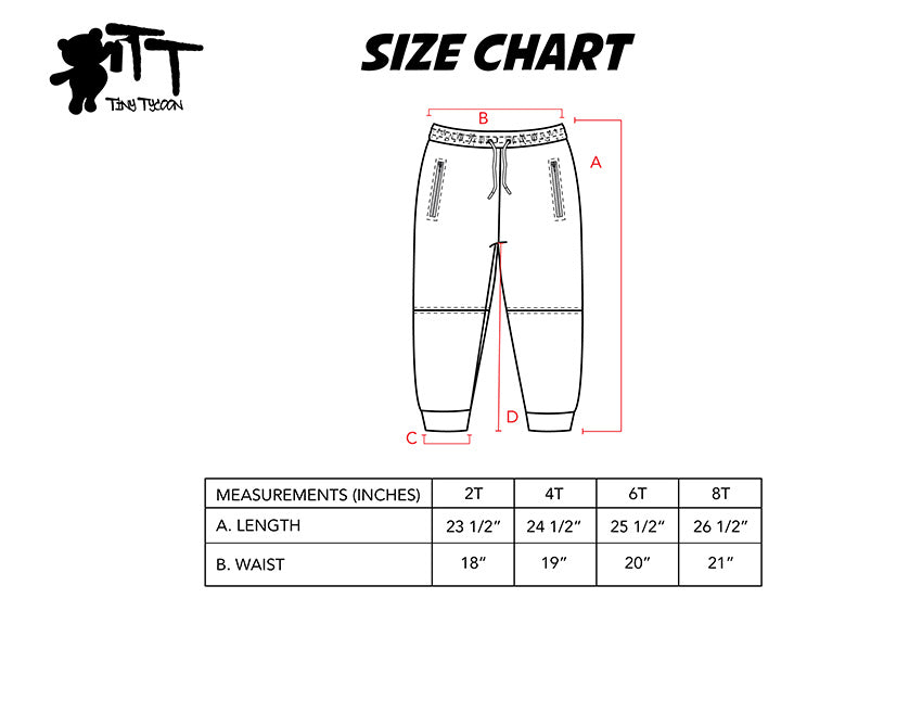 Sweatpants Size Chart