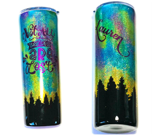 20 oz. Black Holographic Glitter Tumbler with Straw – Hot Mess Market