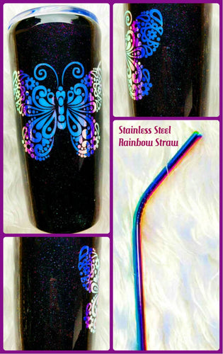 Sublimation Butterfly Tumbler, Purple Butterflies, Double Walled, Insulated,  Birthday Gift, Mother's Day Gift, 20 Oz Insulated Tumbler 