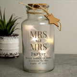Personalised Wedding Light up Glass Jar