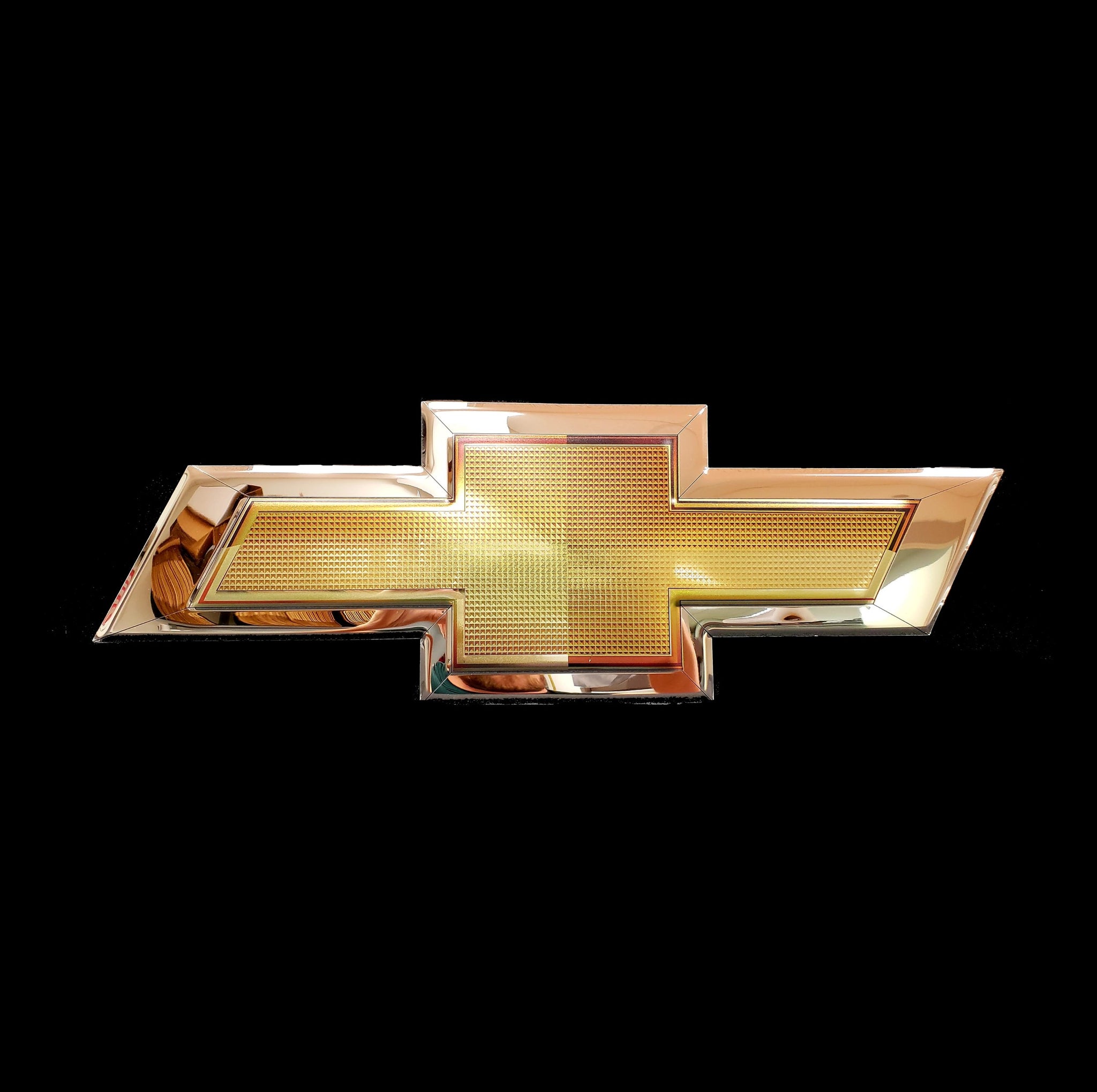 Chevrolet Gold Bowtie Embossed Chrome Sign 22 Usa Orders Only
