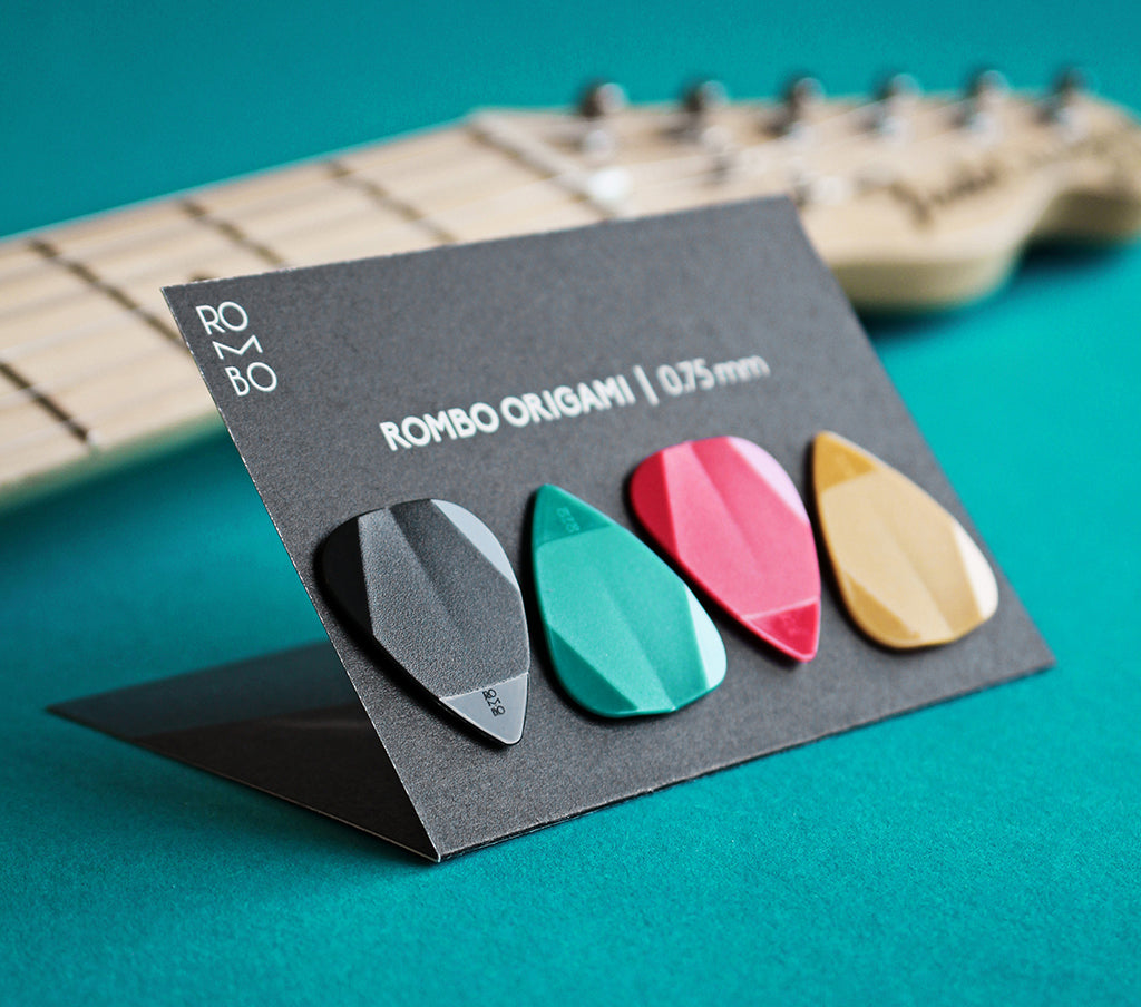 Gitarren-Pick-Set-Medium-Plektren-Rombopicks-Origami-gemischte-Farben