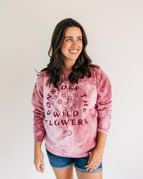 Consider the Wildflowers Rose Color Blast Sweatshirt