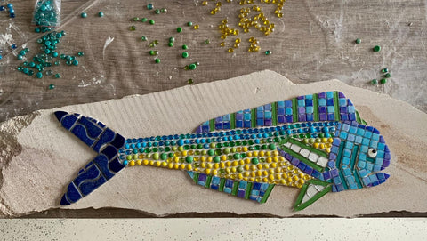 Mahi-Mahi Mosaics on Sandstone