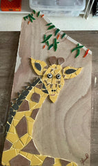 Red Brush Art Blog Mosaics: Giraffe Ceramic Tile Mosaic on Sandstone
