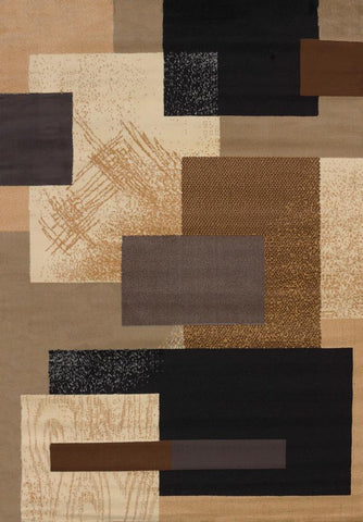 63" x 90" Brown Polypropylene Area Rug Take your setting to the next level with this beautiful area rug. Made of polypropylene, this rug features BCF incorporated stain resistant yarn with jute backing for durability. Also, there are lovely designs on the rug that will add a contemporary feel to your home. It comes with a brown finish that will boost the ambience of your home.