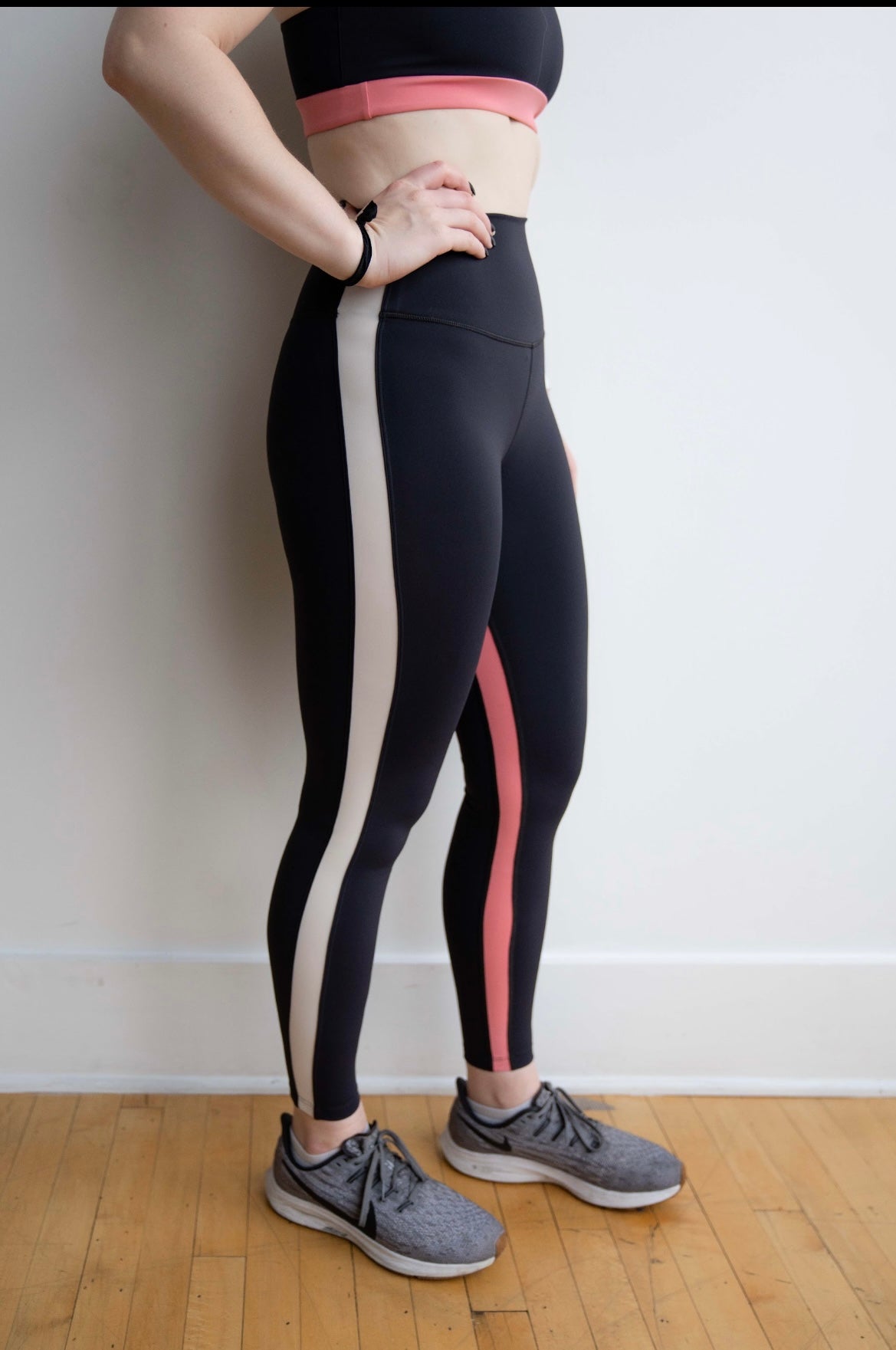 Rigorer Smooth Splicing Leggings Elastic Polyester Fabric Fitness