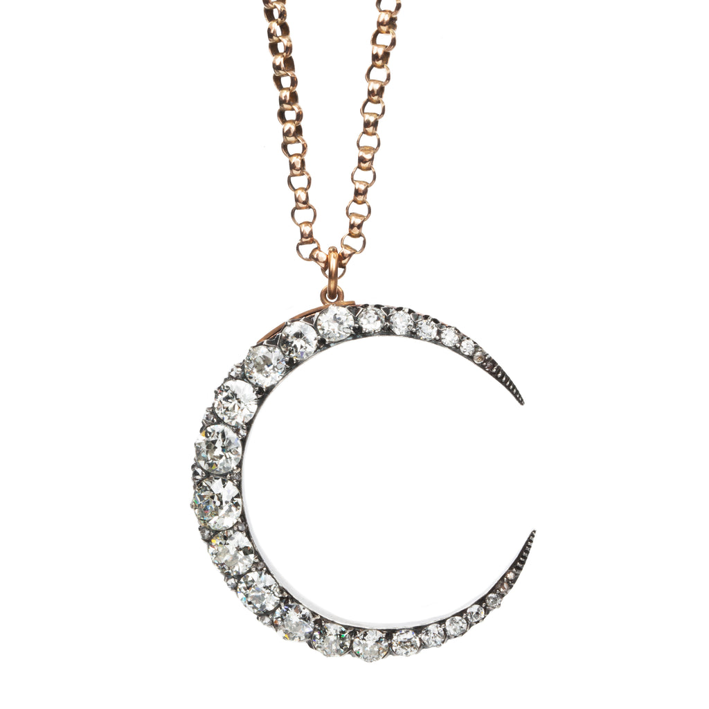 diamond crescent pendant